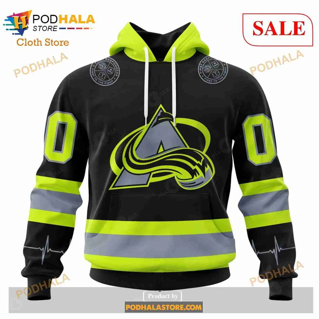 Bold Colorado Avalanche Firefighter Hoodie With Customizable Number