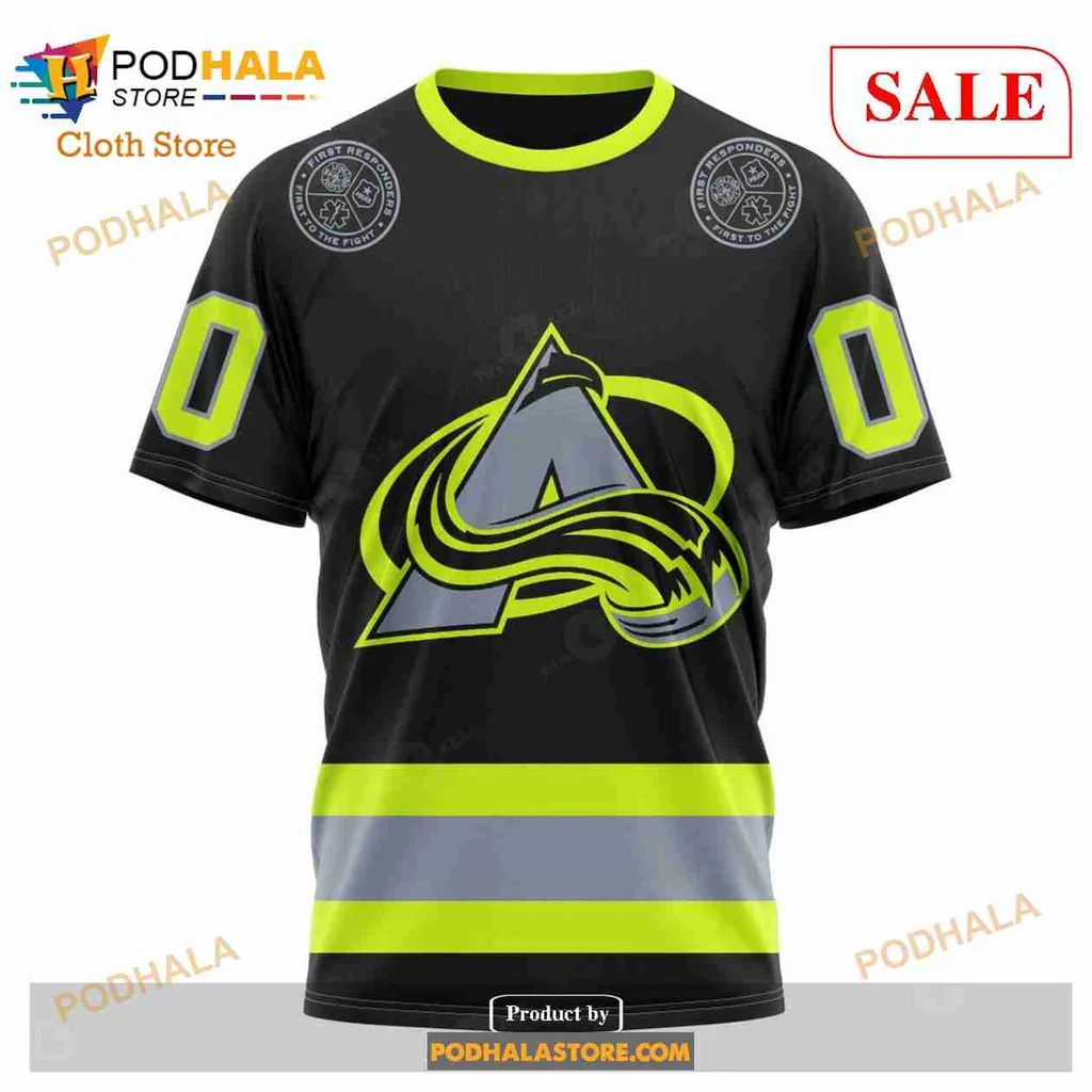 Bold Colorado Avalanche Firefighter Hoodie With Customizable Number - Product View 6 Bold Colorado Avalanche Firefighter Hoodie With Customizable Number - Product View 6