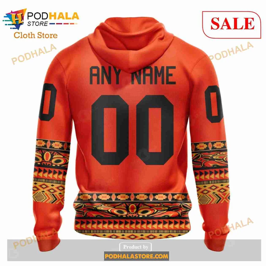 Bold Colorado Avalanche Tribal Hoodie With Intricate Patterns And Sporty Design - View 2 Bold Colorado Avalanche Tribal Hoodie With Intricate Patterns And Sporty Design - View 2