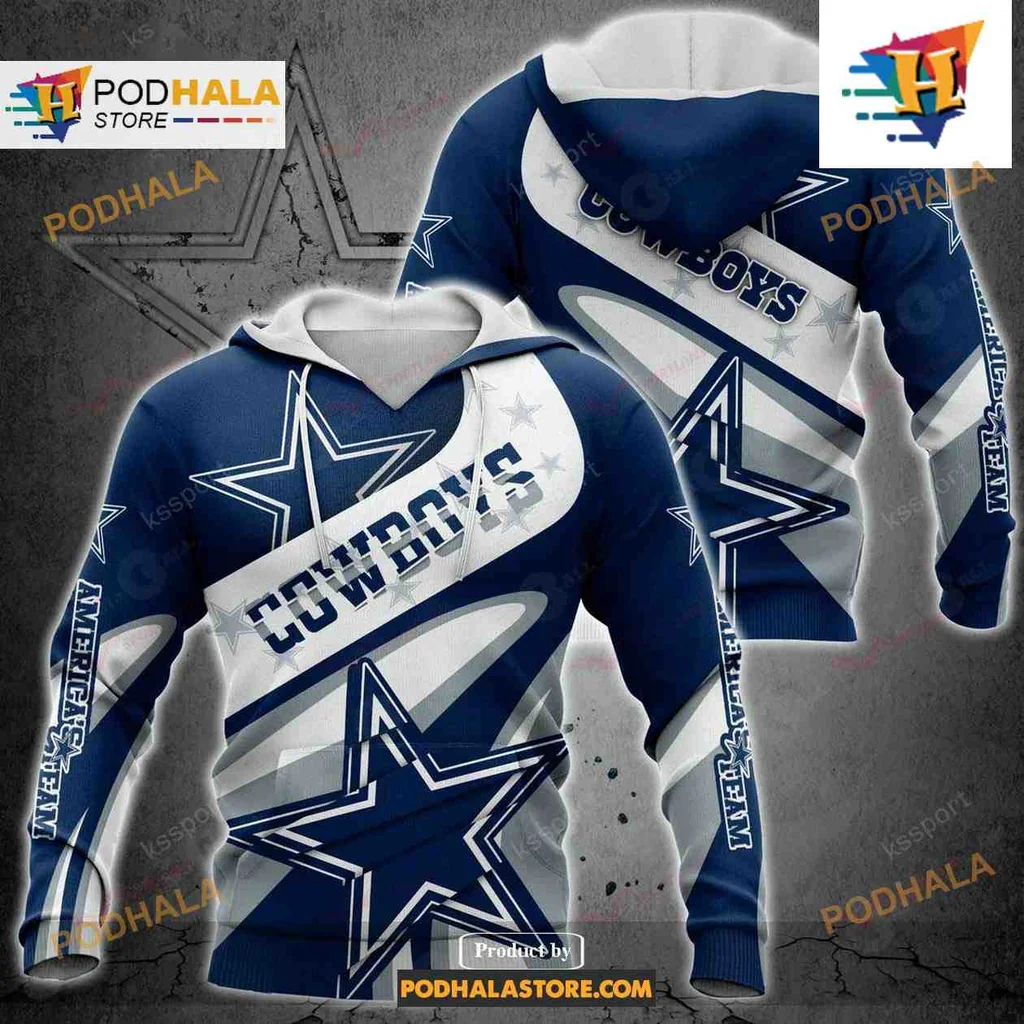 Bold Dallas Cowboys 3d Hoodie Featuring Team Logo And Dynamic Design
