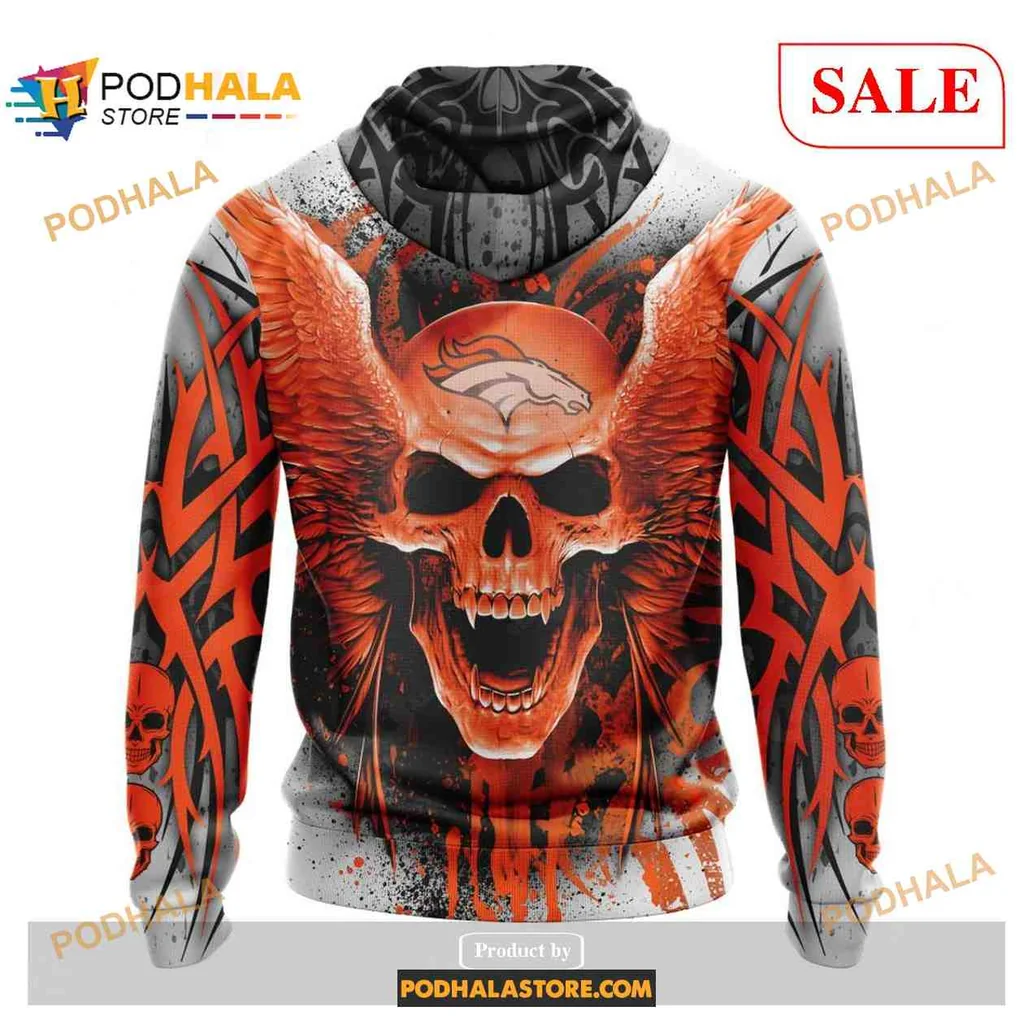 Bold Denver Broncos Skull Wings All Over Print Hoodie With Fierce Design And Team Logo Bold Denver Broncos Skull Wings All Over Print Hoodie With Fierce Design And Team Logo