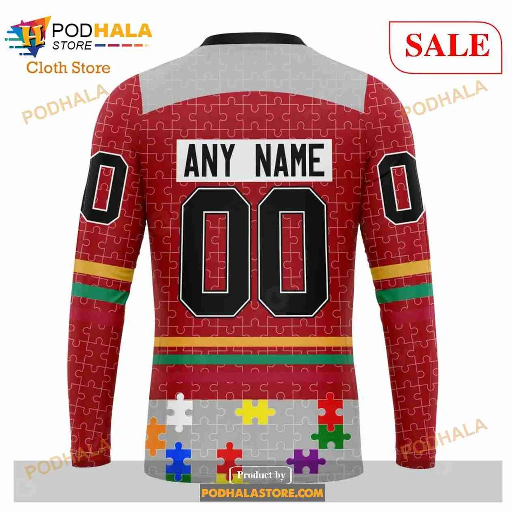 Bold Detroit Red Wings Autism Awareness Hoodie, Support Team Spirit And Advocacy - Product View 5 Bold Detroit Red Wings Autism Awareness Hoodie, Support Team Spirit And Advocacy - Product View 5