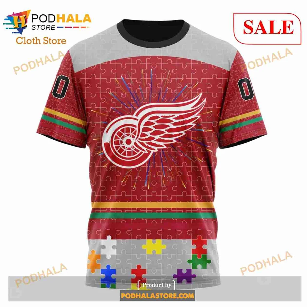 Bold Detroit Red Wings Autism Awareness Hoodie, Support Team Spirit And Advocacy - Product View 6 Bold Detroit Red Wings Autism Awareness Hoodie, Support Team Spirit And Advocacy - Product View 6