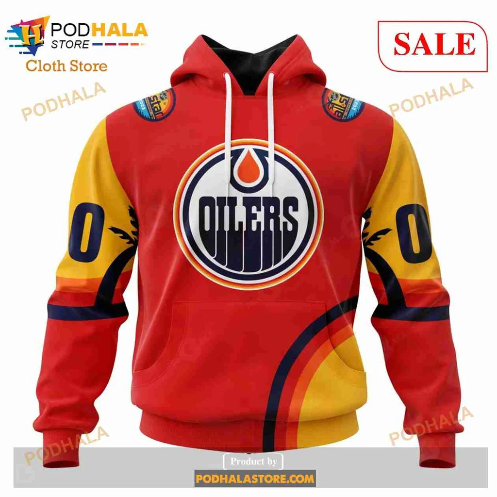 Bold Edmonton Oilers 3d Hoodie With Energetic Flames Design