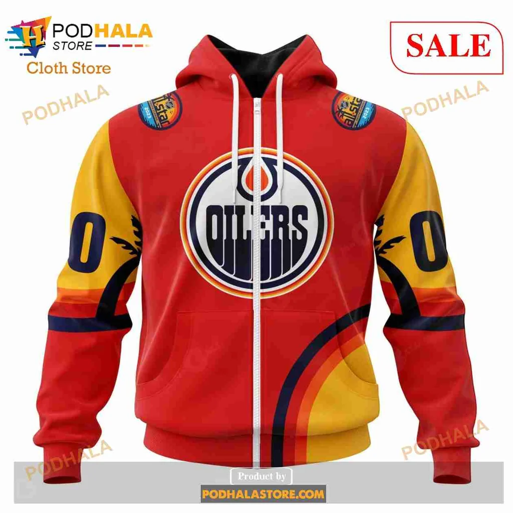 Bold Edmonton Oilers All Over Print Hoodie With Energetic Flames Design Bold Edmonton Oilers All Over Print Hoodie With Energetic Flames Design