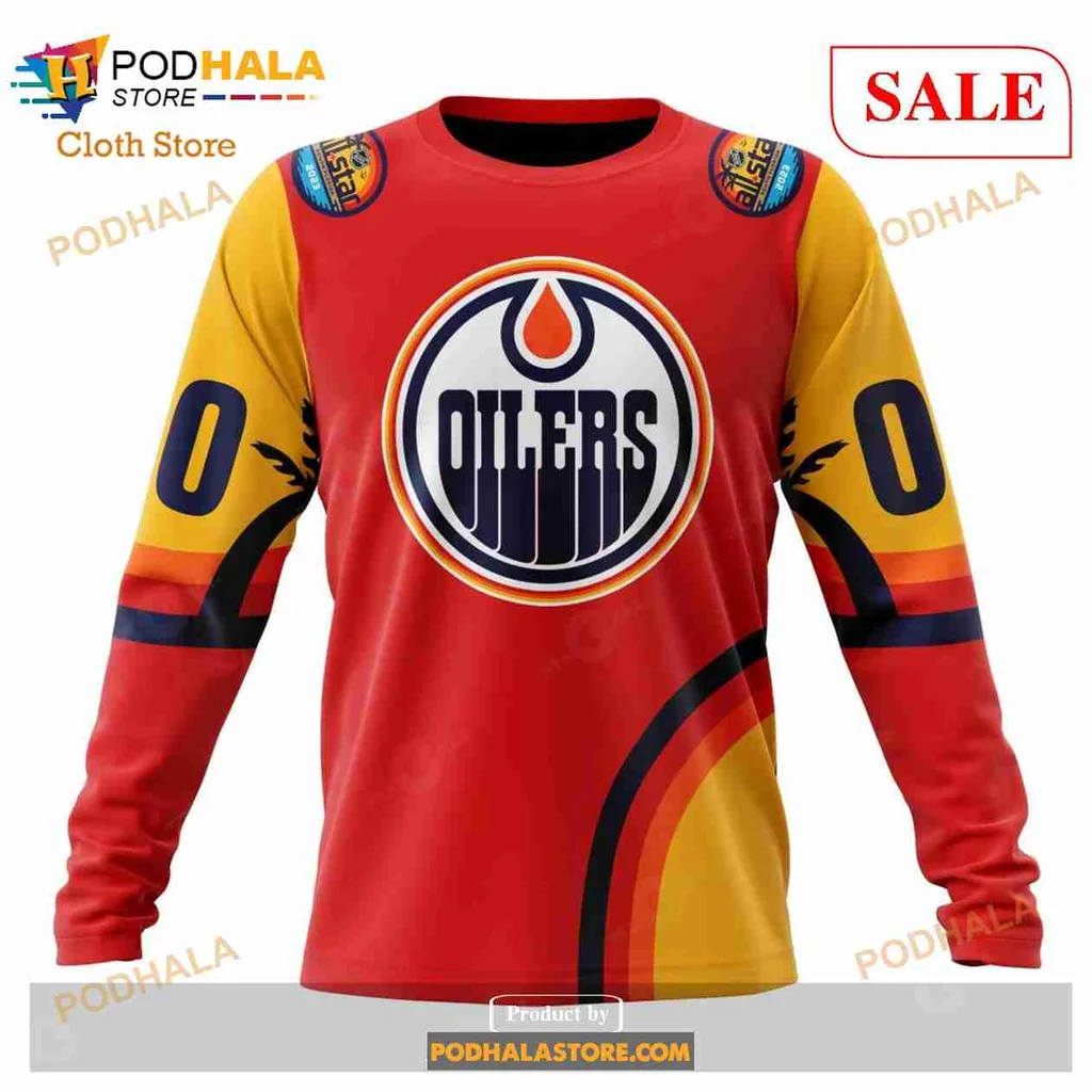 Bold Edmonton Oilers 3D Print Hoodie With Energetic Flames Design Bold Edmonton Oilers 3D Print Hoodie With Energetic Flames Design