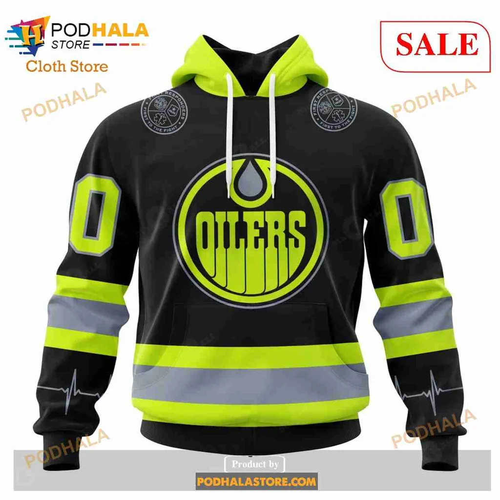 Bold Edmonton Oilers Firefighter 3d Hoodie With Customizable Number Design