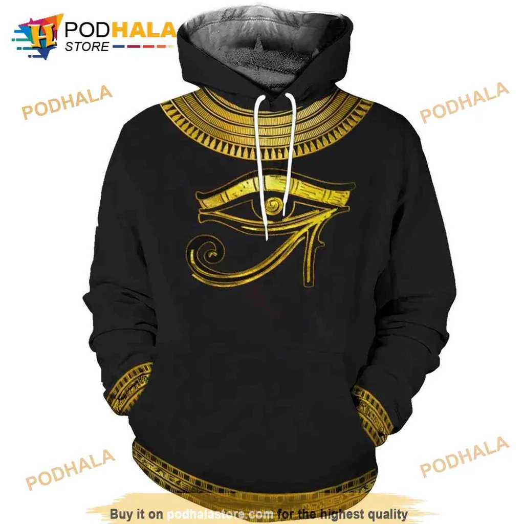Bold Eye Of Horus 3d Hoodie Featuring Ancient Egyptian Motifs