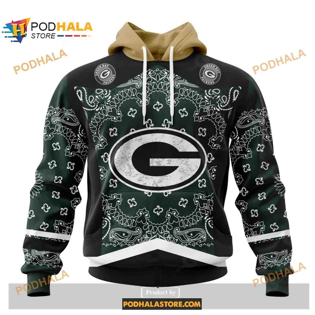 Bold Green Bay Packers 3d Hoodie With Stylish Paisley Design