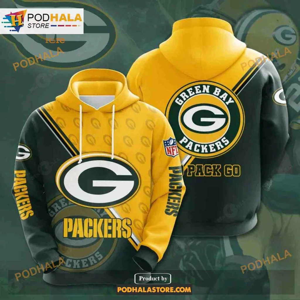 Bold Green Bay Packers 3d Hoodie With Team Logo And Stylish Design
