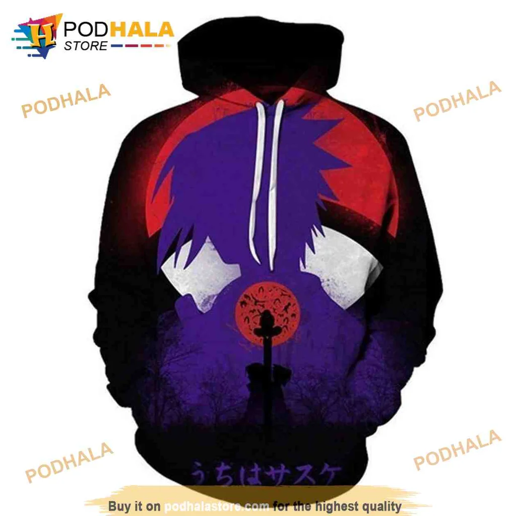 Bold Itachi Uchiha Naruto 3d Hoodie With Striking Graphic Design