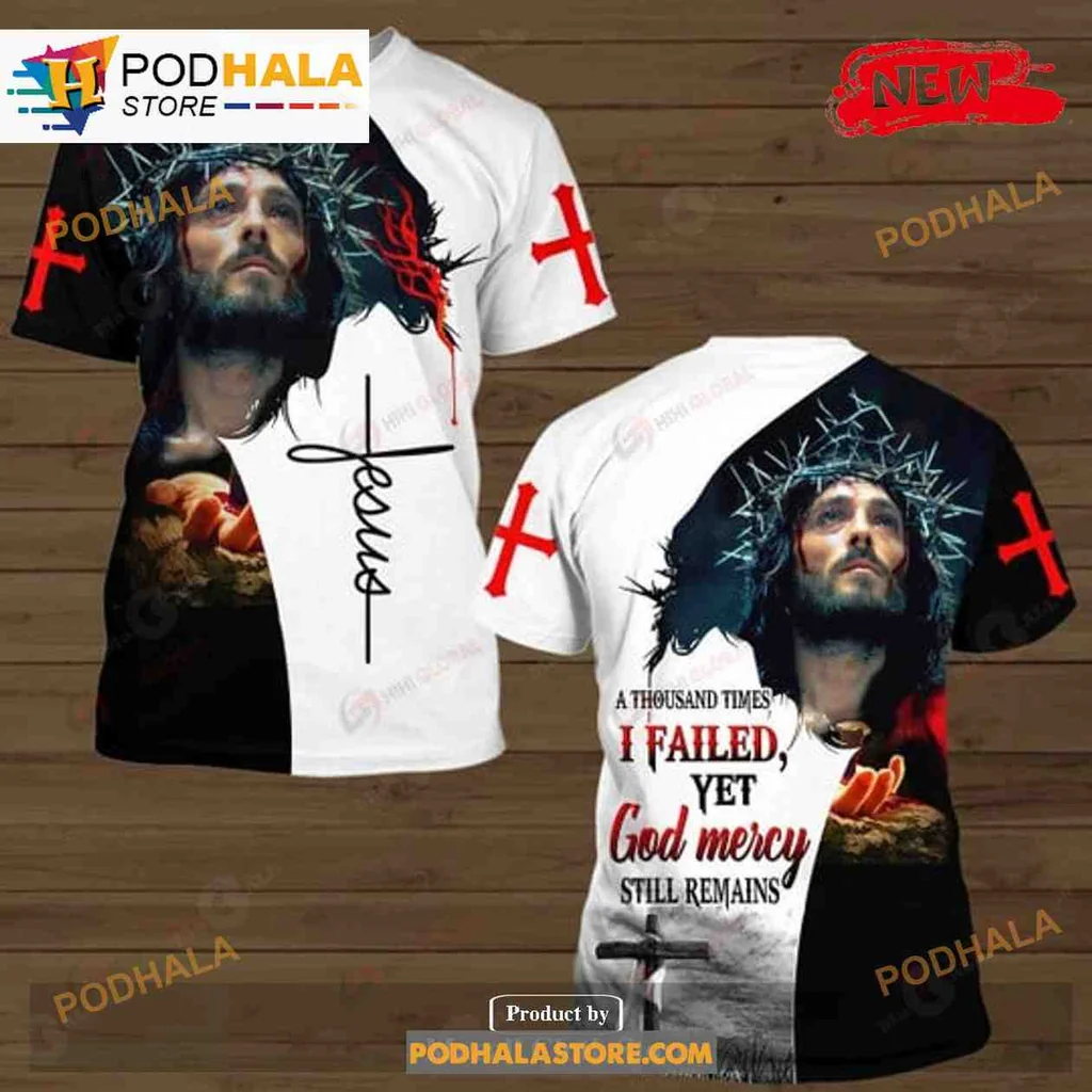 Bold Jesus Mercy Faith AOP Hoodie Featuring A Thousand Times I Failed Design Bold Jesus Mercy Faith AOP Hoodie Featuring A Thousand Times I Failed Design