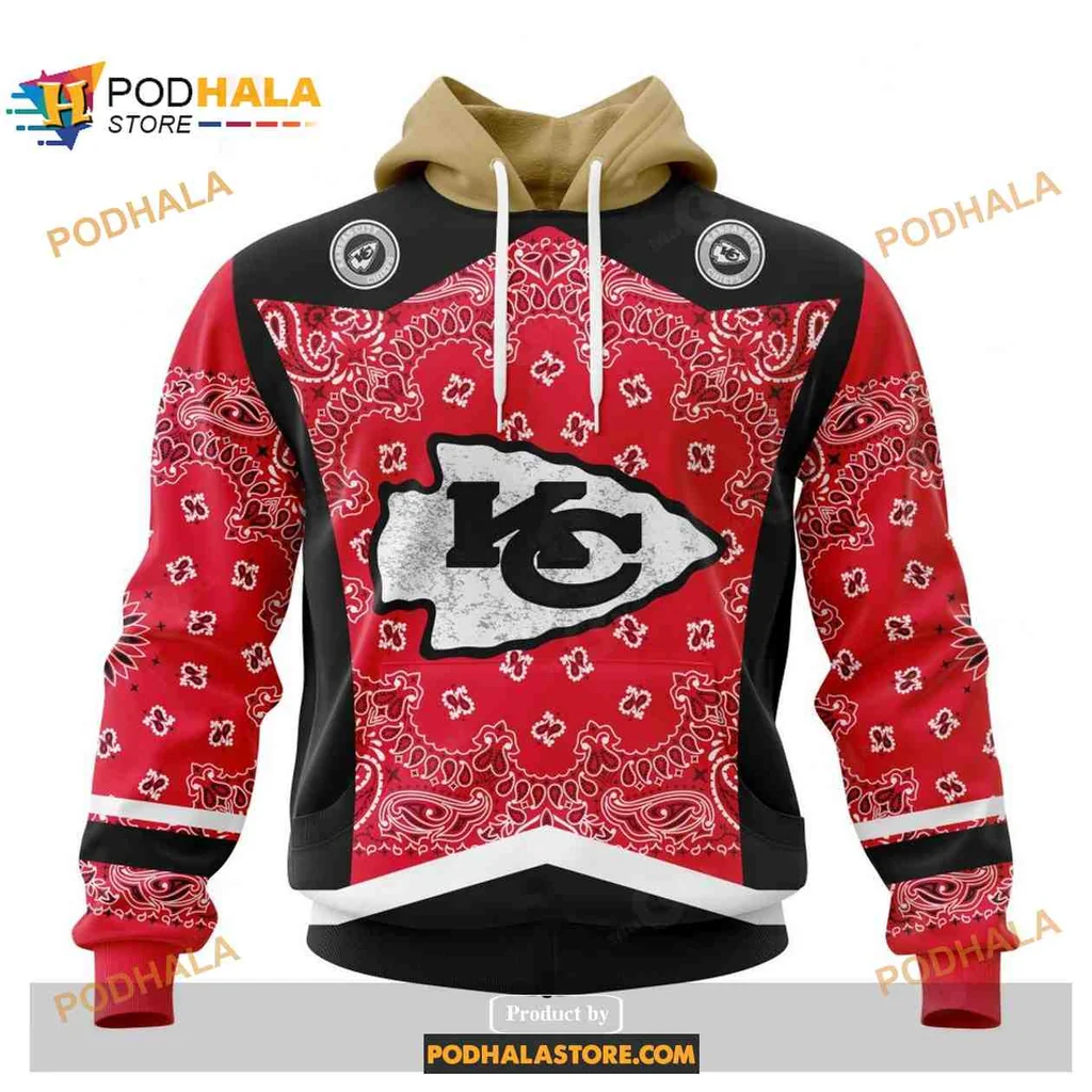 Bold Kansas City Chiefs 3d Hoodie With Eye Catching Logo And Bandana Pattern