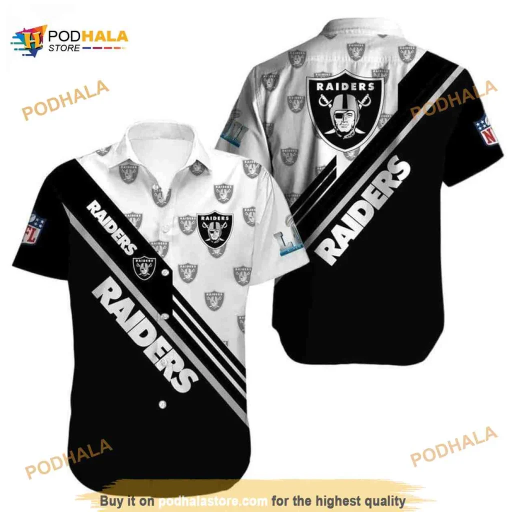 Bold Las Vegas Raiders Aloha Shirt Featuring Team Logo And Vibrant Colors