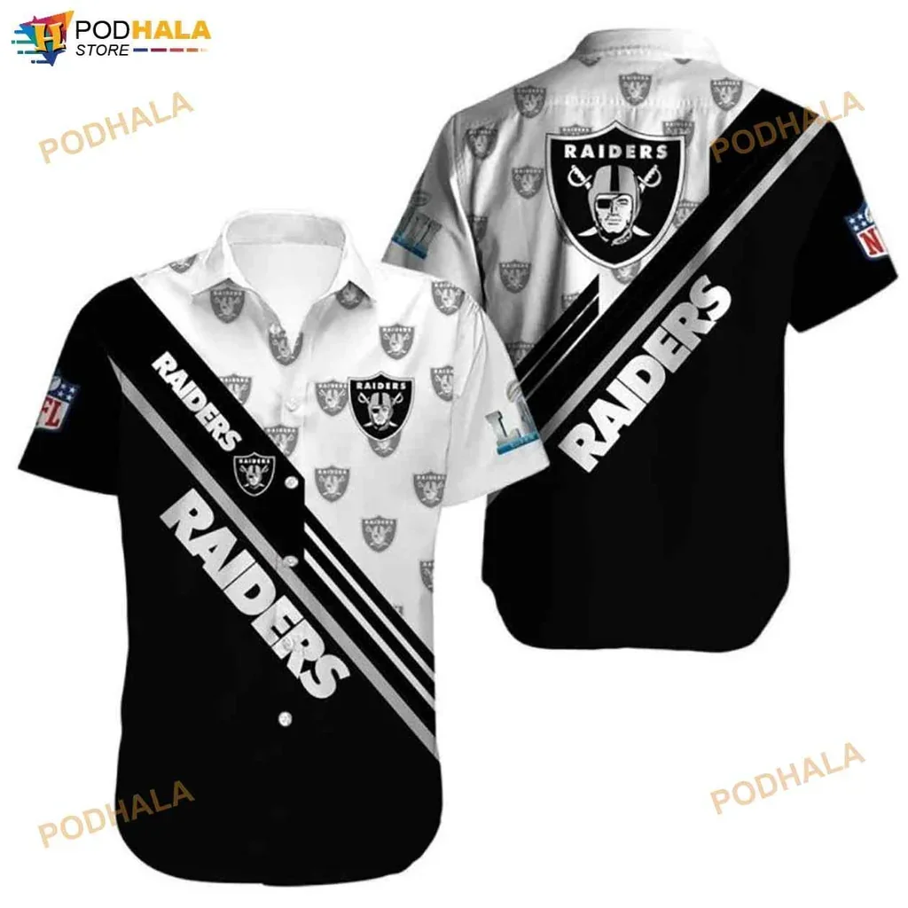 Bold Las Vegas Raiders Aloha Shirt With Striking Team Logo Design