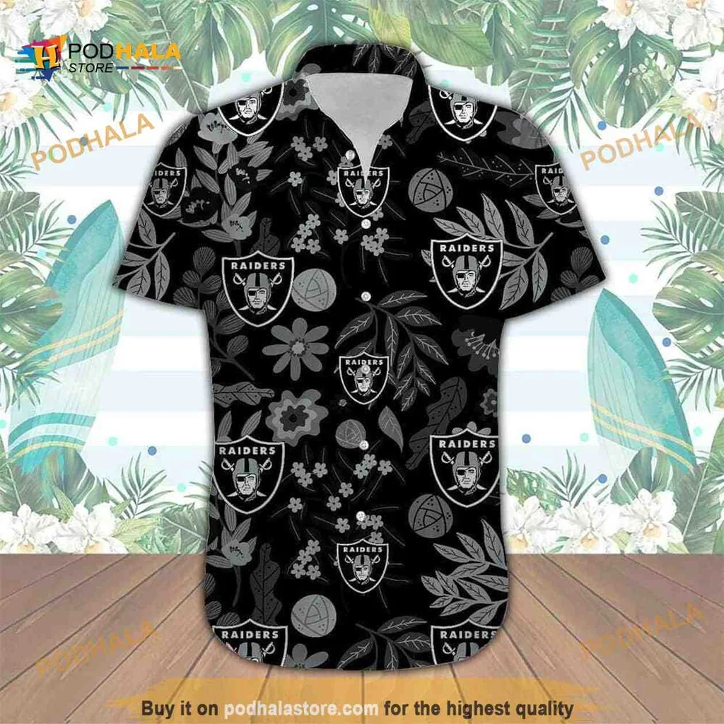 Bold Las Vegas Raiders Floral Hawaiian Shirt With Tropical Design