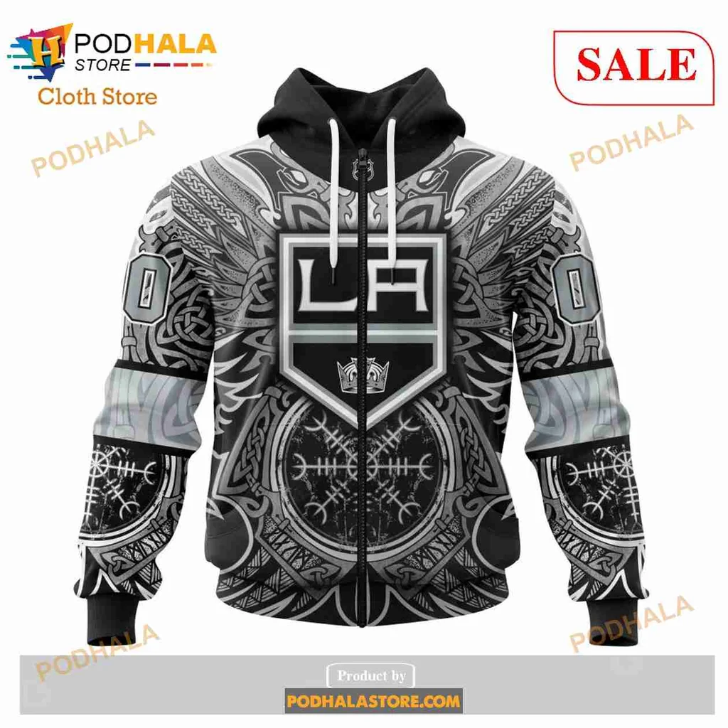 Bold Los Angeles Kings Viking Hoodie With Norse Design Elements