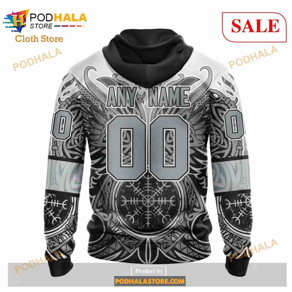 Bold Los Angeles Kings Viking Hoodie With Norse Design Elements - View 2 Bold Los Angeles Kings Viking Hoodie With Norse Design Elements - View 2