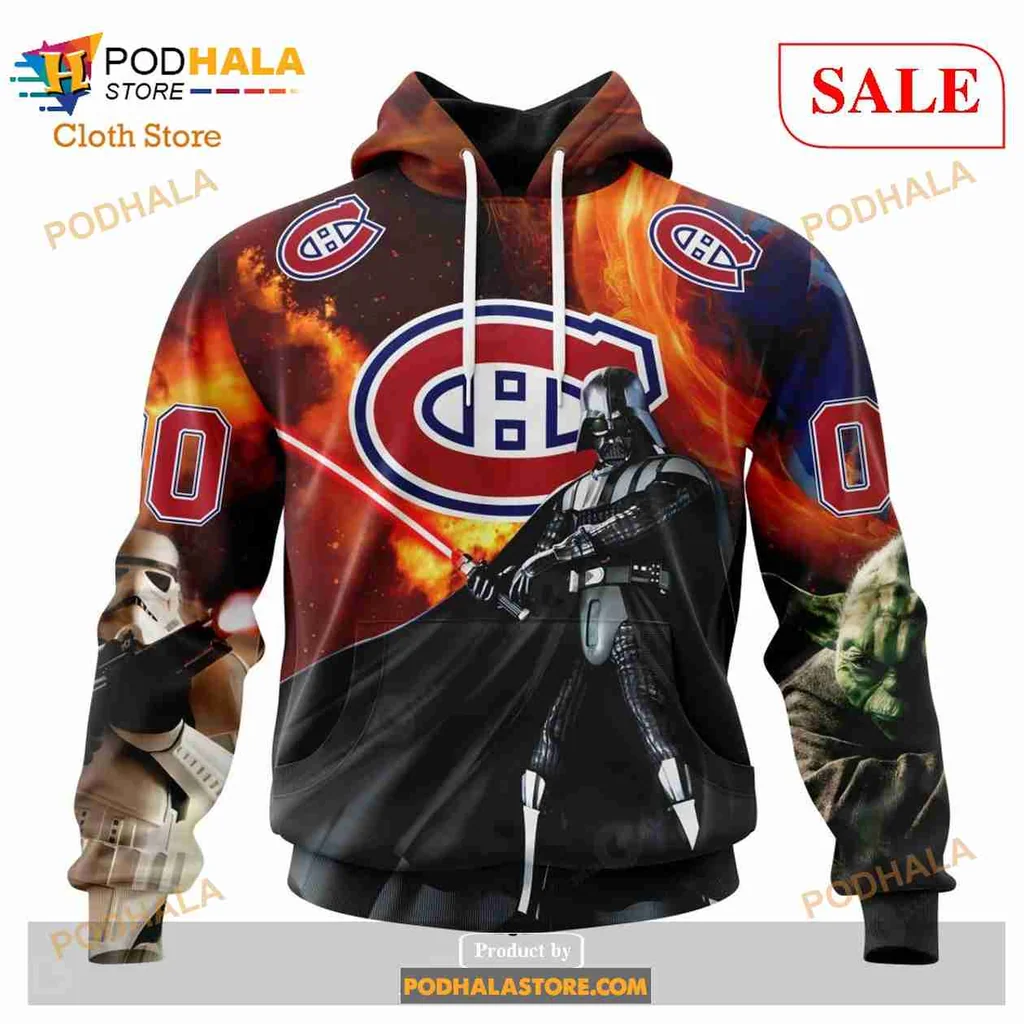 Bold Montreal Canadiens Star Wars Hoodie Featuring Darth Vader Design