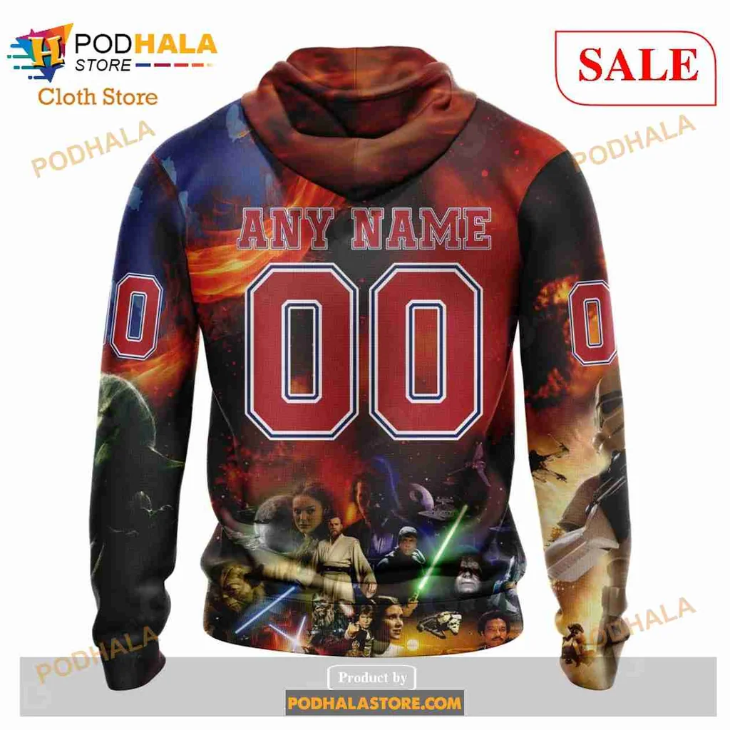Bold Montreal Canadiens Star Wars Hoodie Featuring Darth Vader Design - View 2 Bold Montreal Canadiens Star Wars Hoodie Featuring Darth Vader Design - View 2