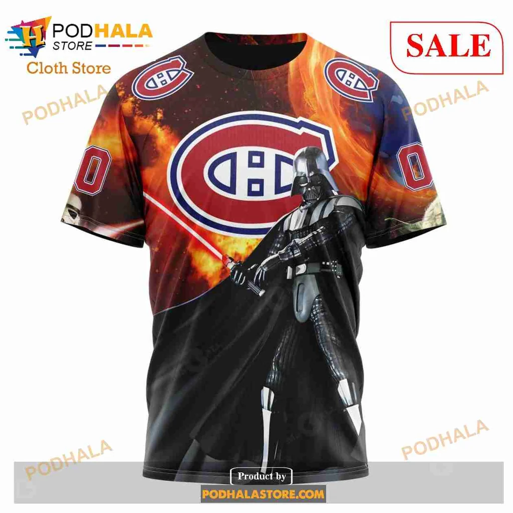 Bold Montreal Canadiens Star Wars Hoodie Featuring Darth Vader Design - Product View 6 Bold Montreal Canadiens Star Wars Hoodie Featuring Darth Vader Design - Product View 6