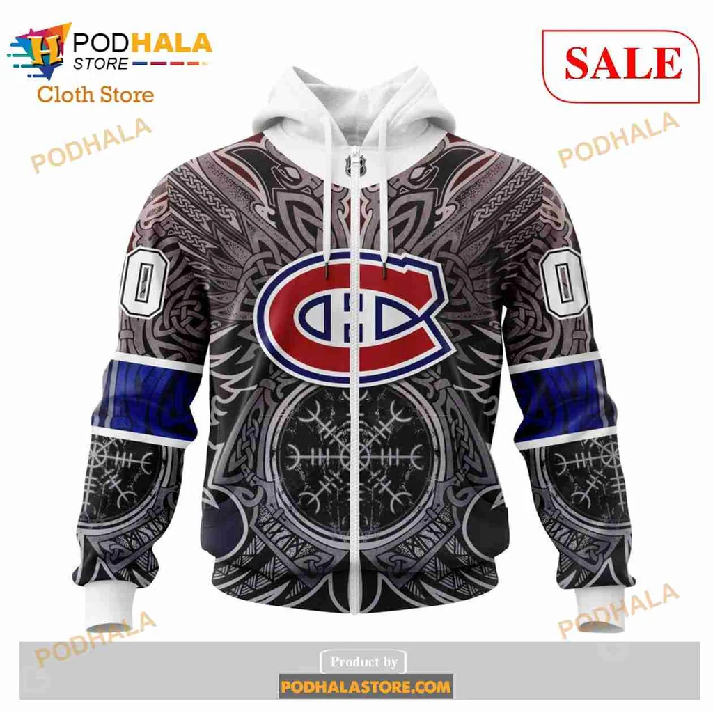 Bold Montreal Canadiens Viking 3d Hoodie With Intricate Norse Design
