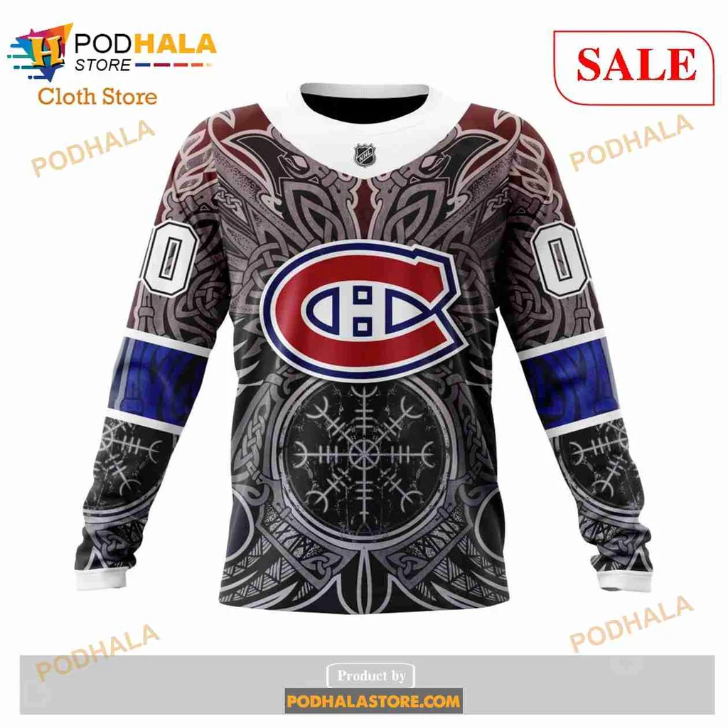 Bold Montreal Canadiens Viking 3d Hoodie With Intricate Norse Design - Product View 6 Bold Montreal Canadiens Viking 3d Hoodie With Intricate Norse Design - Product View 6