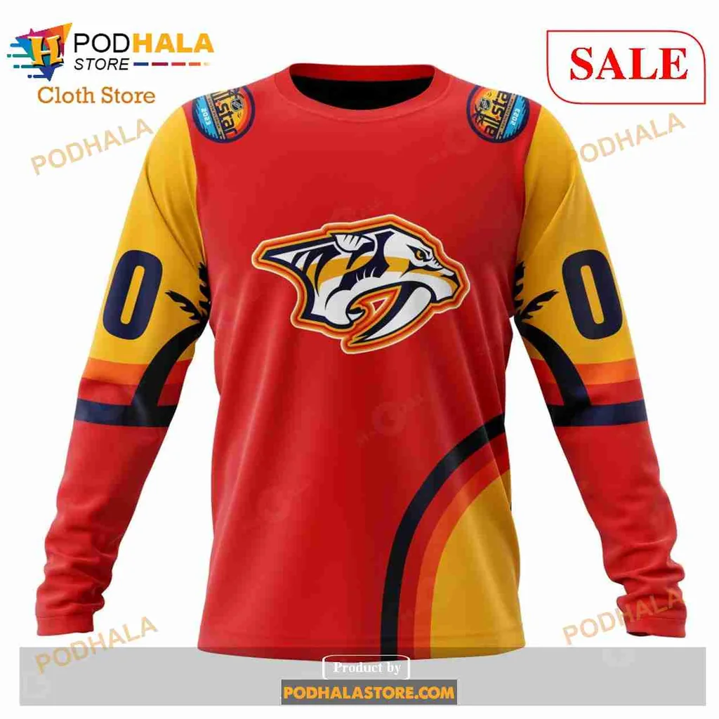 Bold Nashville Predators 3D Print Hoodie With Fierce Logo And Striped Sleeves Bold Nashville Predators 3D Print Hoodie With Fierce Logo And Striped Sleeves
