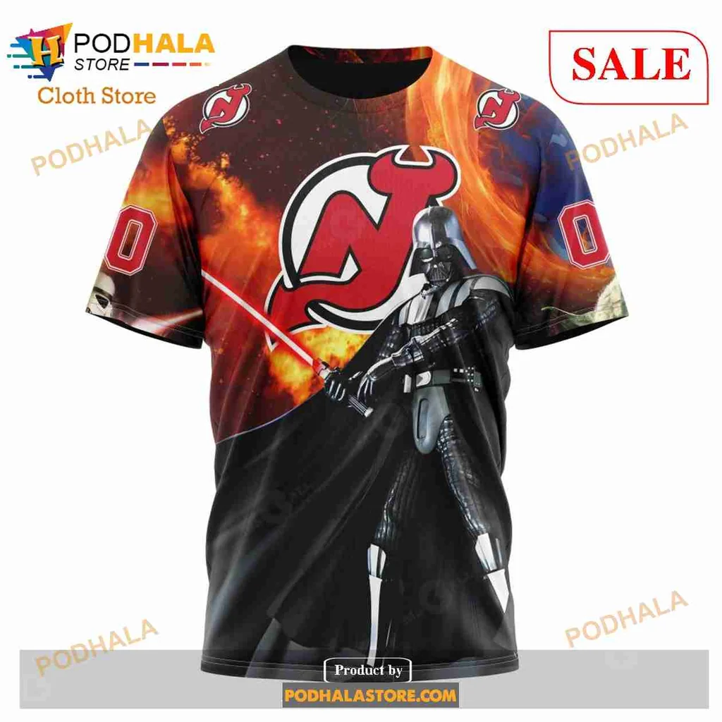 Bold New Jersey Devils Star Wars Hoodie Featuring Darth Vader Design - Product View 7 Bold New Jersey Devils Star Wars Hoodie Featuring Darth Vader Design - Product View 7
