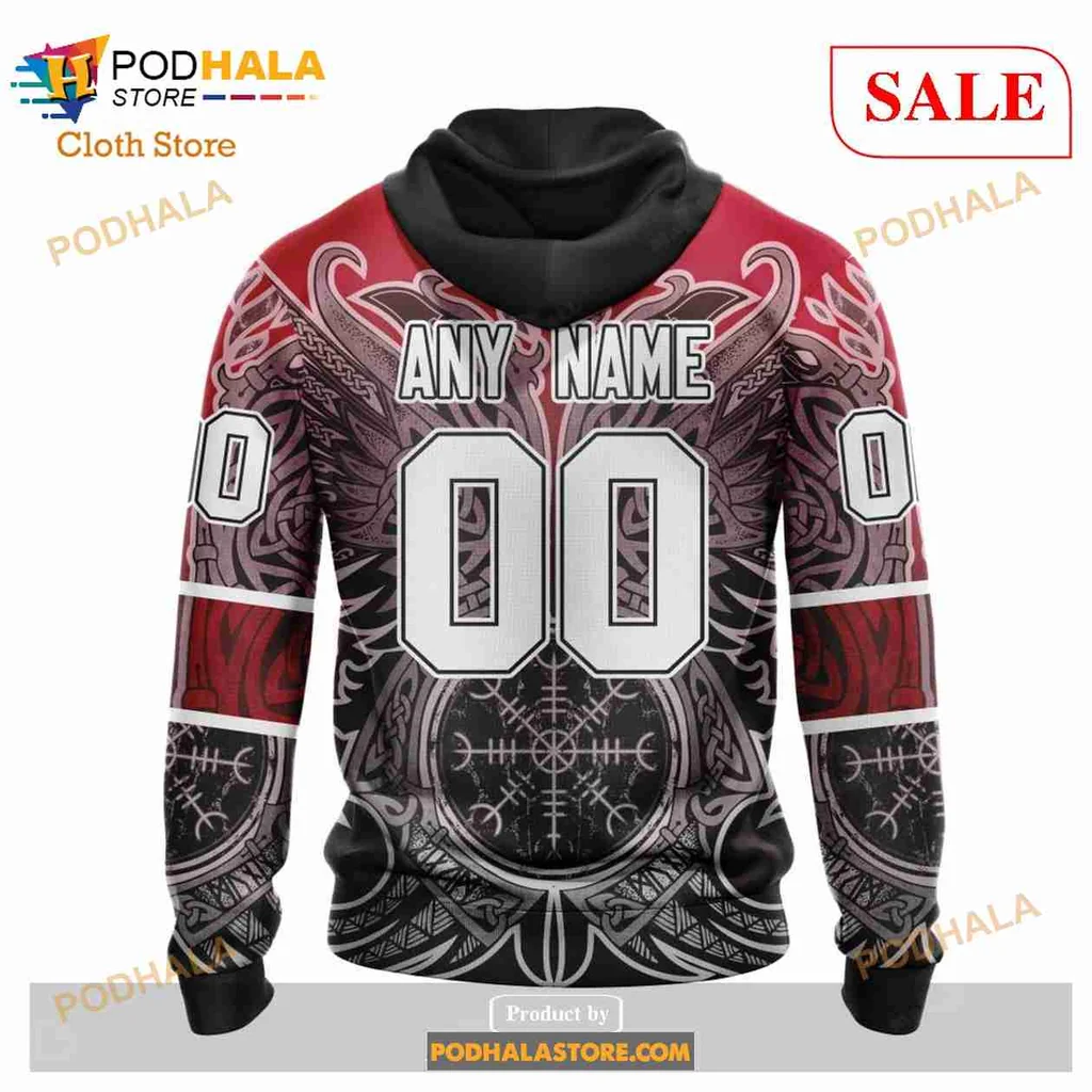 Bold New Jersey Devils Viking Hoodie Featuring Norse Symbols Design - Product View 8 Bold New Jersey Devils Viking Hoodie Featuring Norse Symbols Design - Product View 8