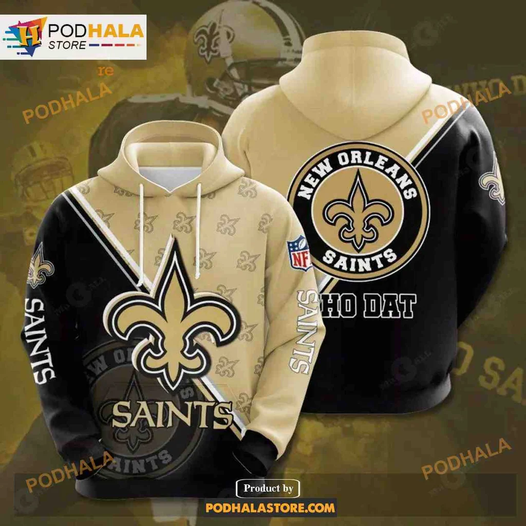 Bold New Orleans Saints 3d Hoodie Featuring Striking Fleur De Lis Design