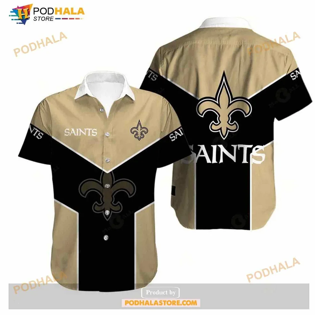 Bold New Orleans Saints Hawaiian Shirt Featuring Iconic Fleur De Lis Design