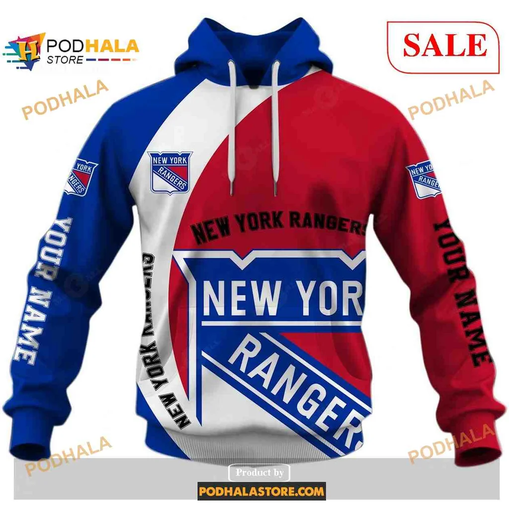 Bold New York Rangers 3d Hoodie, Sporty Team Spirit Sweatshirt