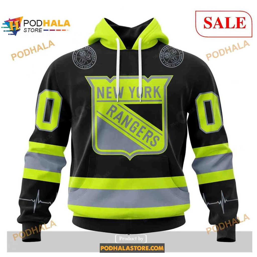 Bold New York Rangers Firefighter 3d Hoodie With Neon Design