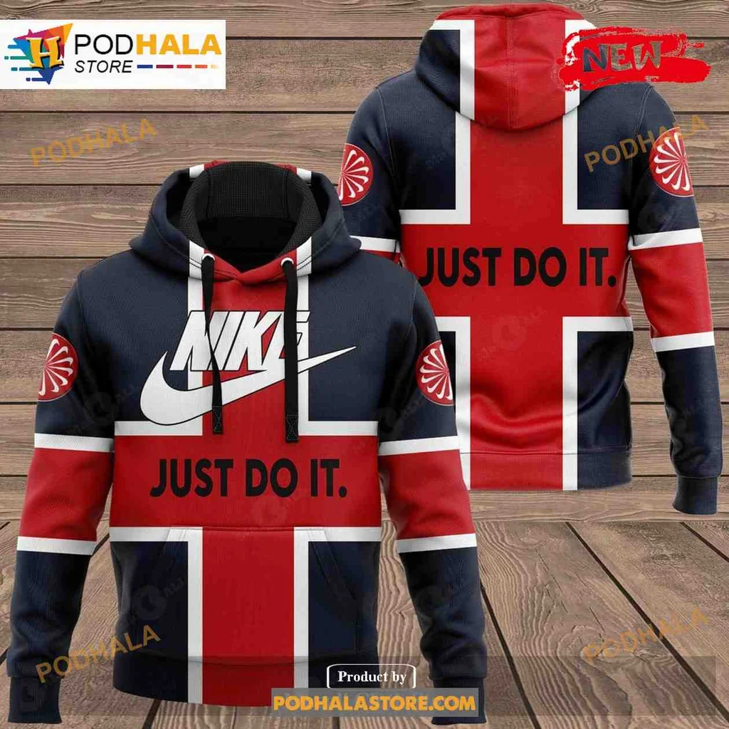 Bold Nike Logo 3d Hoodie With Striking Red And White Design