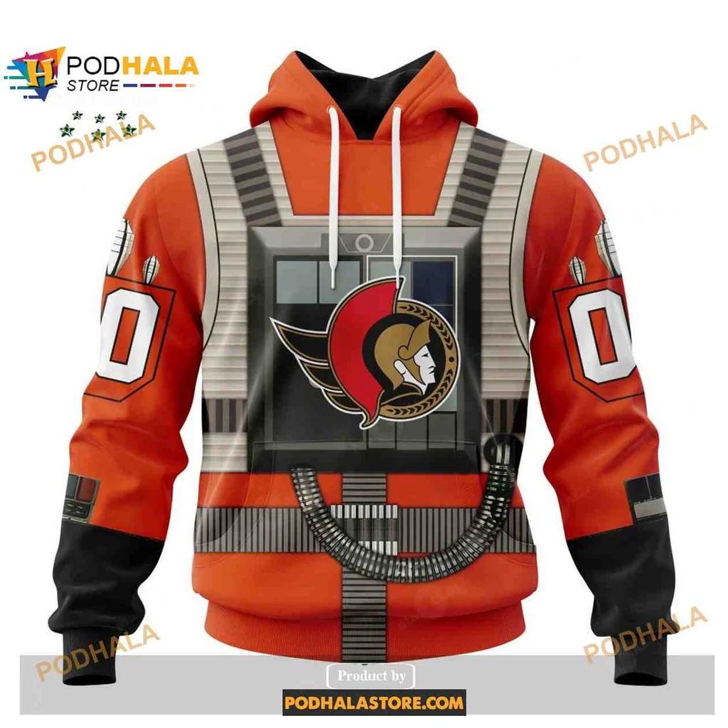 Bold Ottawa Senators Rebel Pilot 3d Hoodie Featuring Iconic Flight Suit Design