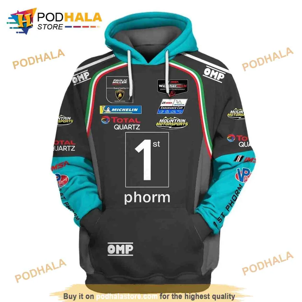 Bold Paul Miller Racing 3d Hoodie With Dynamic Racing Design