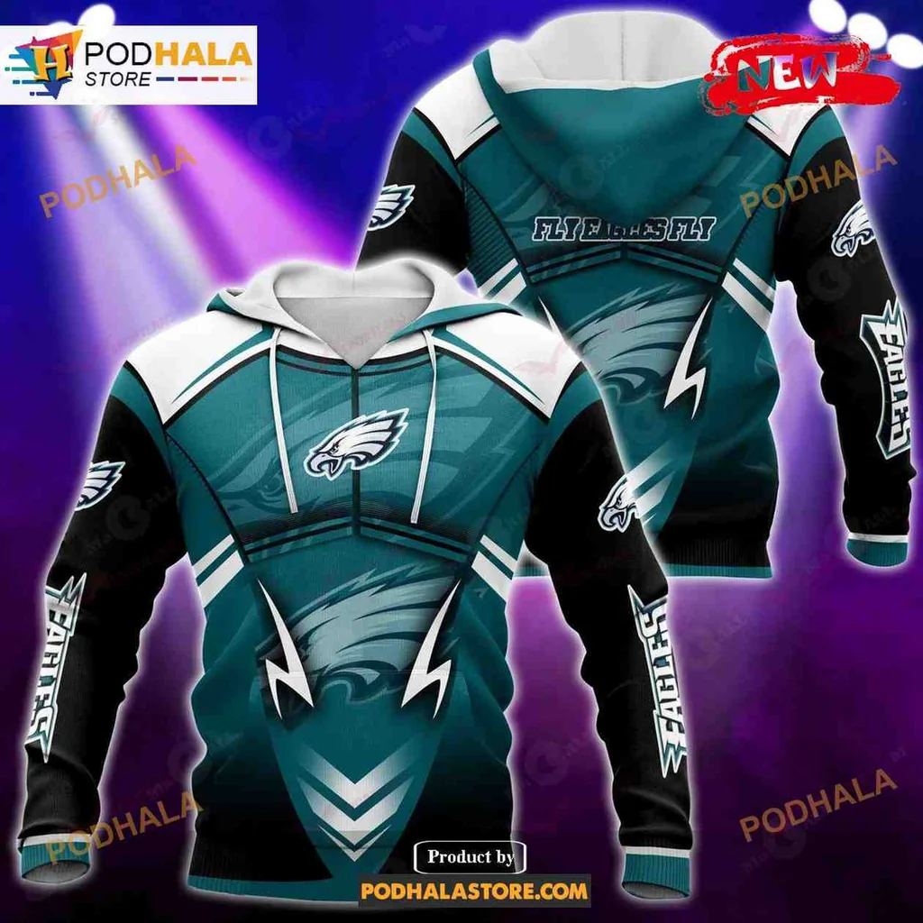 Bold Philadelphia Eagles 3d Hoodie With Fierce Eagle Design