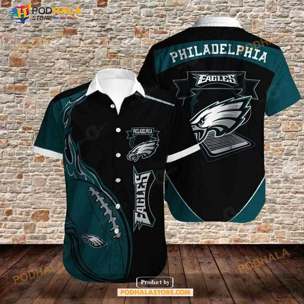 Bold Philadelphia Eagles Hawaiian Shirt With Team Logo And Energetic Graphics