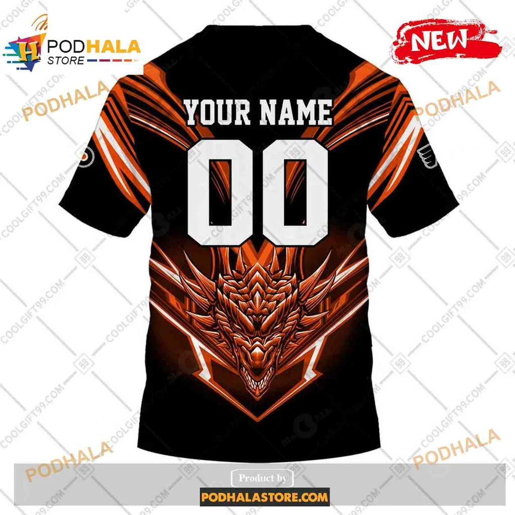 Bold Philadelphia Flyers Dragon 3D Print Hoodie With Fierce Design Bold Philadelphia Flyers Dragon 3D Print Hoodie With Fierce Design