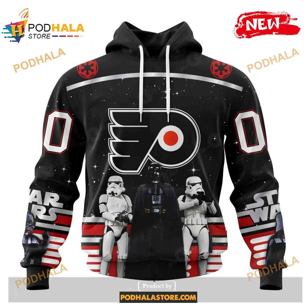 Bold Philadelphia Flyers Star Wars 3d Hoodie With Stormtroopers Design