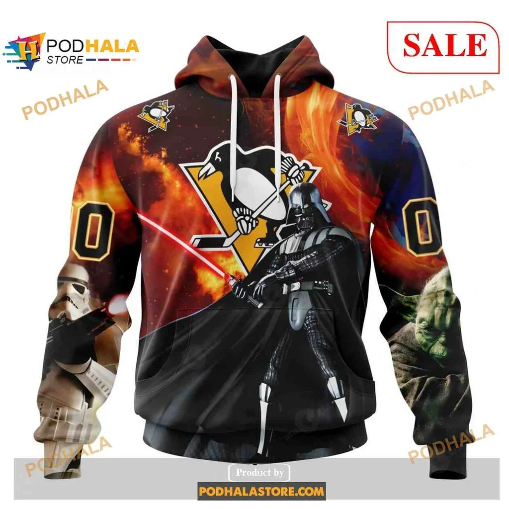 Bold Pittsburgh Penguins Star Wars 3d Hoodie Featuring Darth Vader Design