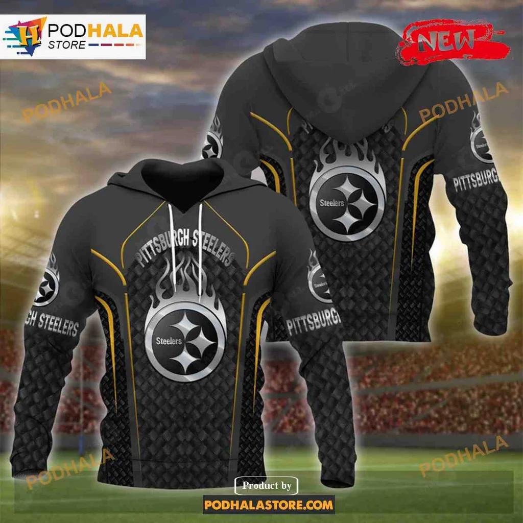 Bold Pittsburgh Steelers 3d Hoodie With Striking Team Logo Design