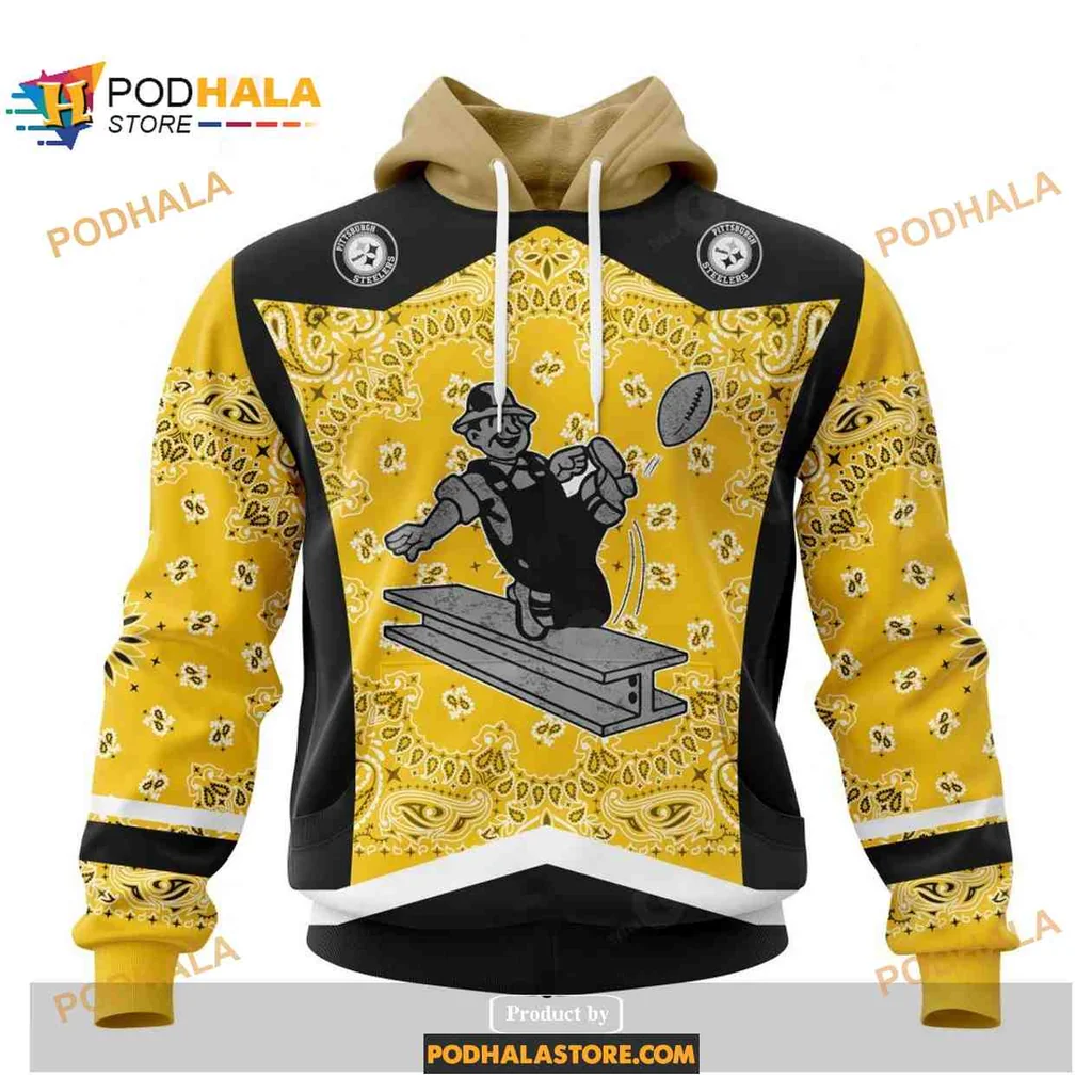 Bold Pittsburgh Steelers Football Player 3d Hoodie In Yellow And Black
