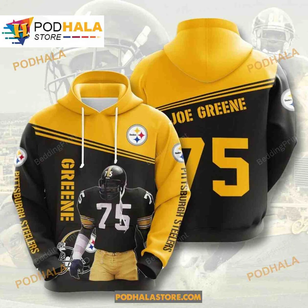 Bold Pittsburgh Steelers Joe Greene 75 3d Hoodie For Football Fans