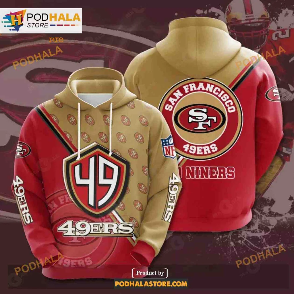 Bold San Francisco 49ers 3d Hoodie With Iconic Team Logo Design