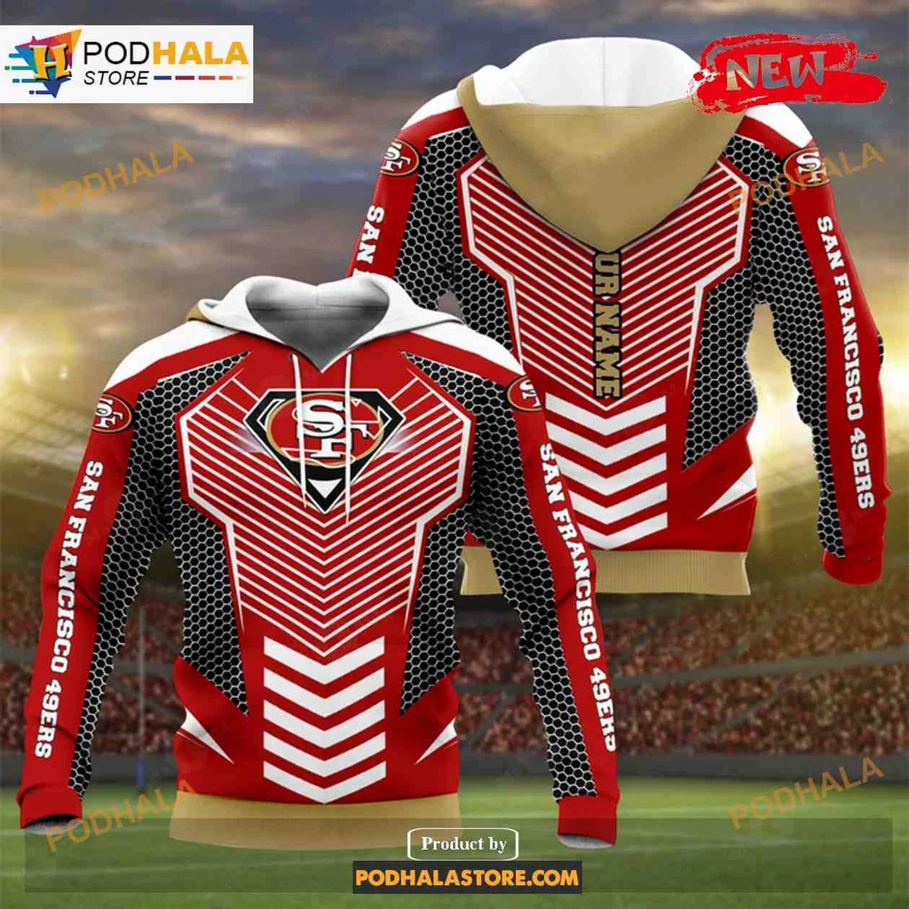Bold San Francisco 49ers Superman 3d Hoodie With Dynamic Team Colors