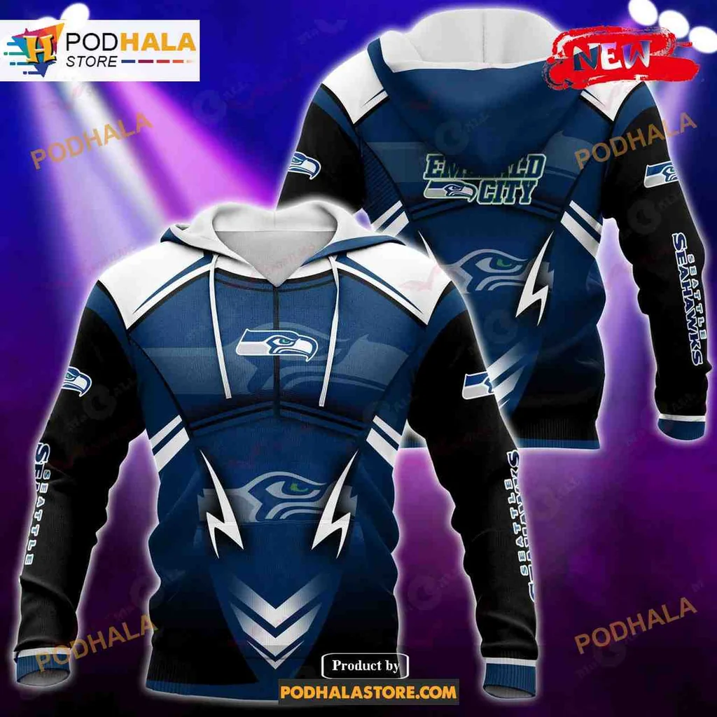 Bold Seattle Seahawks 3d Hoodie With Team Colors And Logo Design