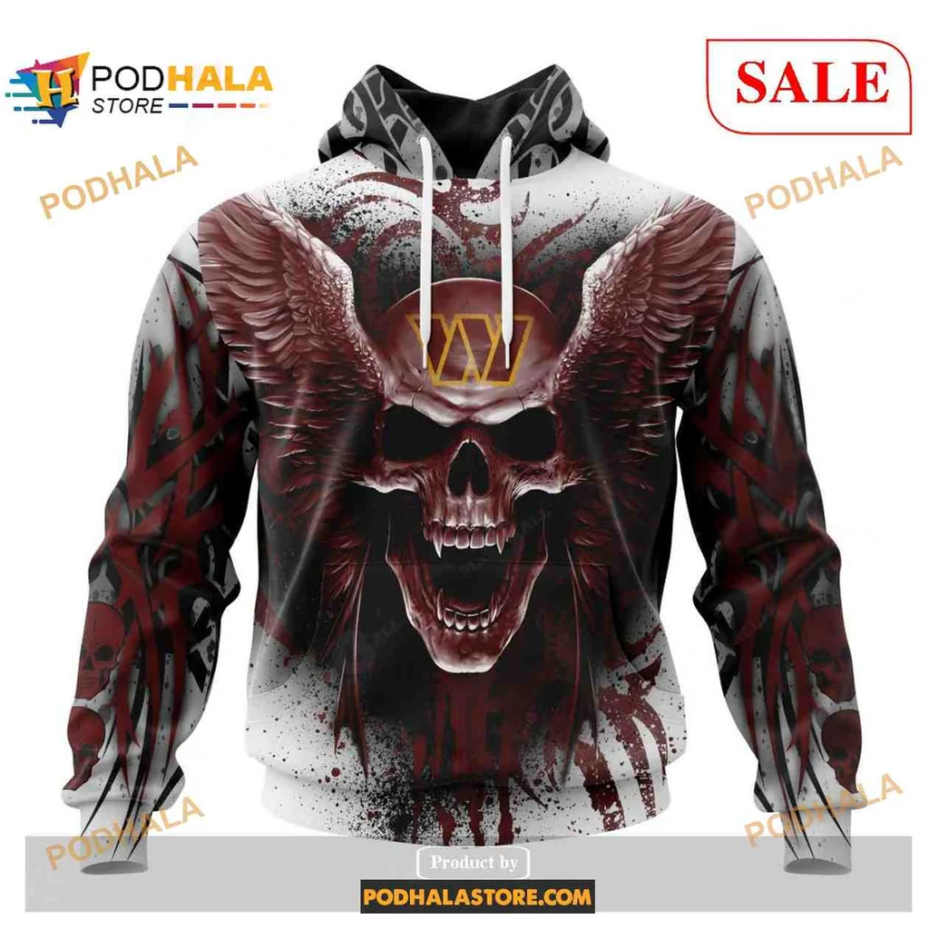 Bold Skull Wings 3d Hoodie With Striking Black And Red Design