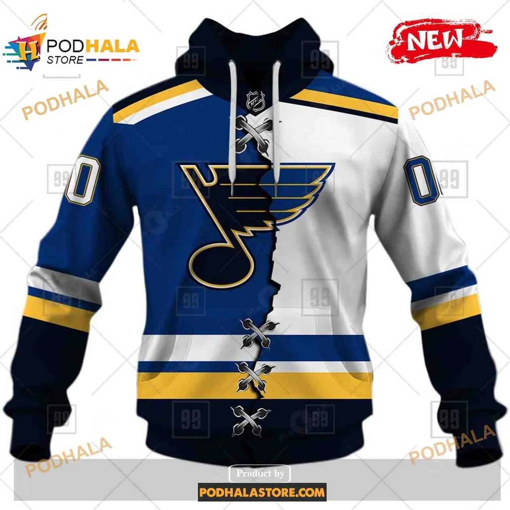 Bold St Louis Blues 3d Hoodie With Customizable Lace Up Design